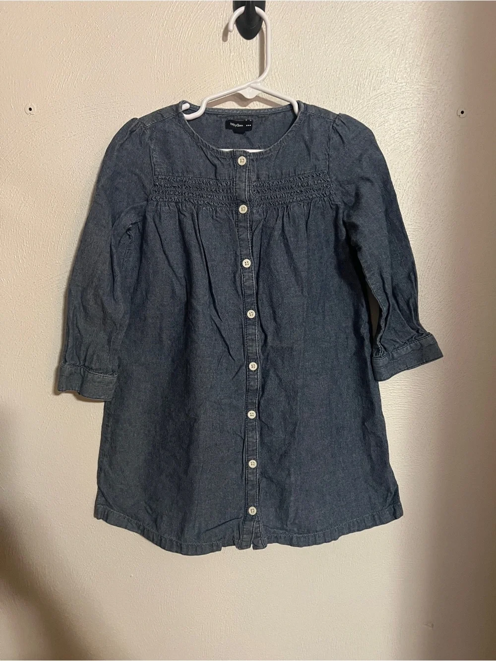 BABY GAP Classic Denim Chambray Smocked Casual Tunic Dress Blue Girl's Size 4T
